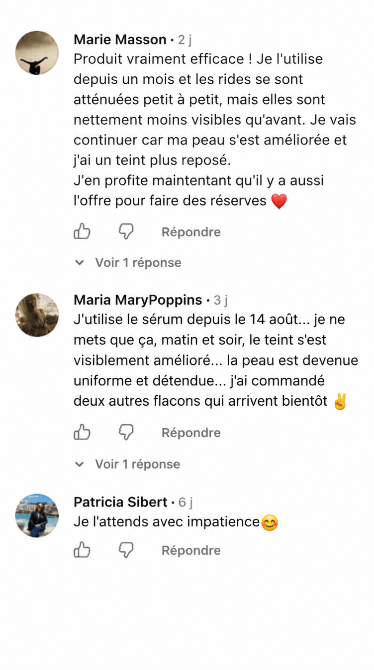 Commentaire Facebook d'une cliente BioChroma