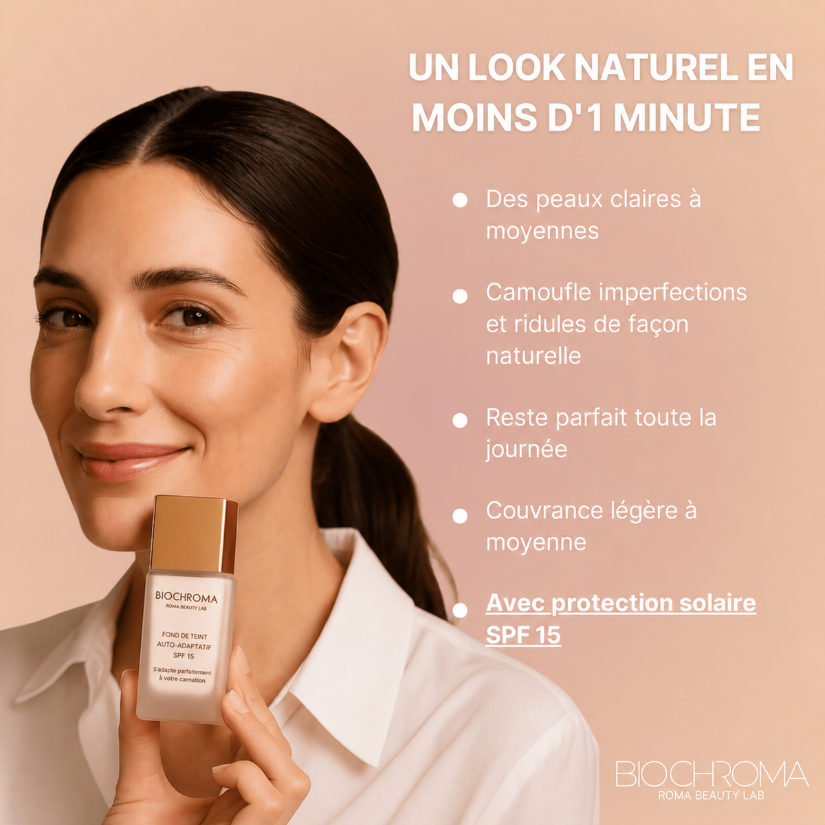 Fond de Teint Auto-Adaptatif SPF 15 | Pour Peaux Matures